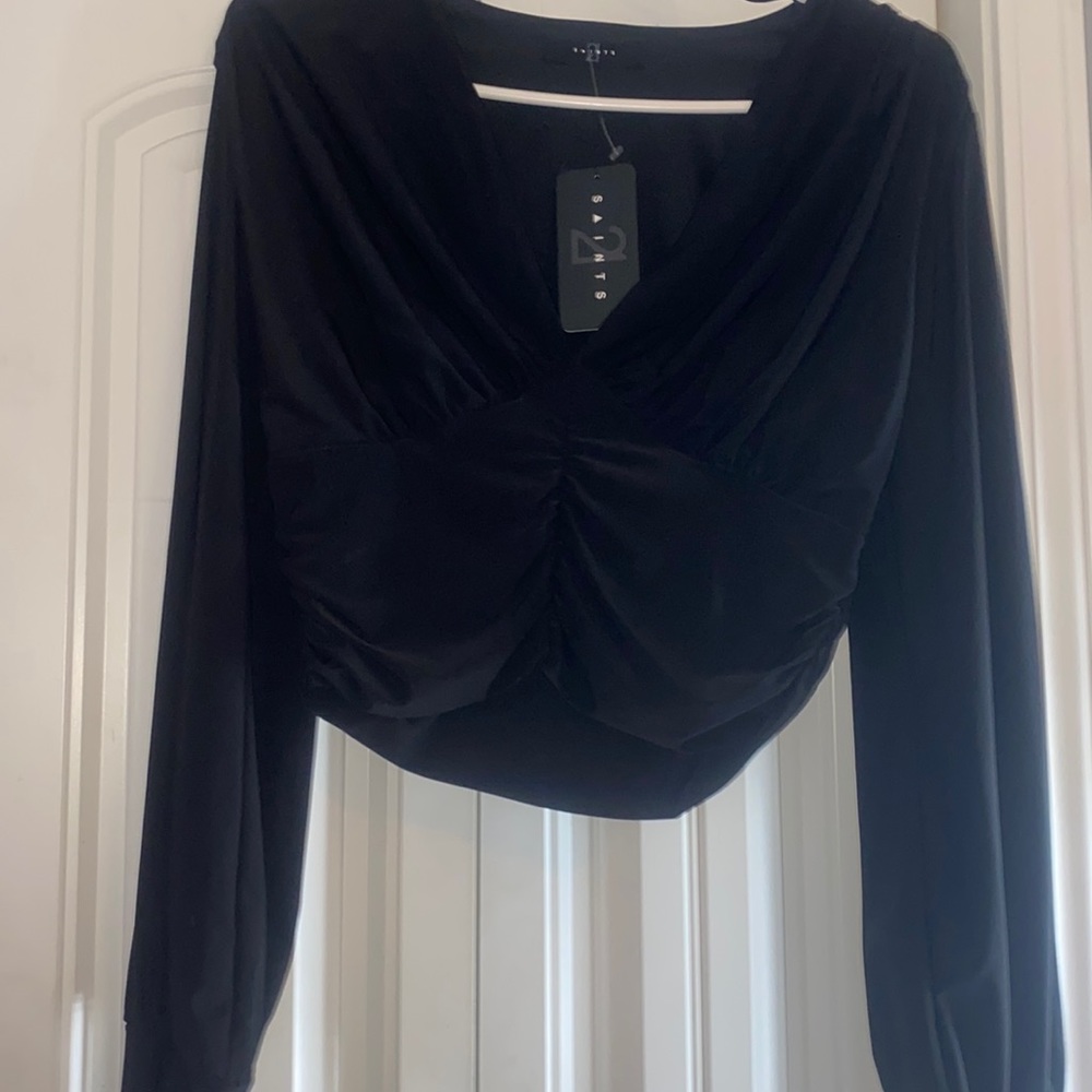 ruched long sleeve top
